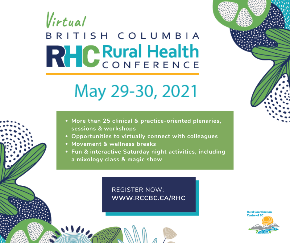 Register Now for the BC Rural Health Conference Department of Pediatrics